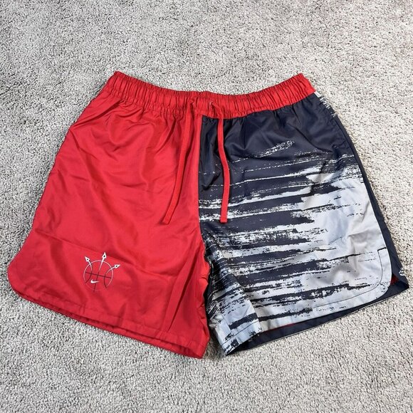 Nike Flow Summer Basketball Shorts Red Black Gray Men's Size Large - Picture 1 of 5